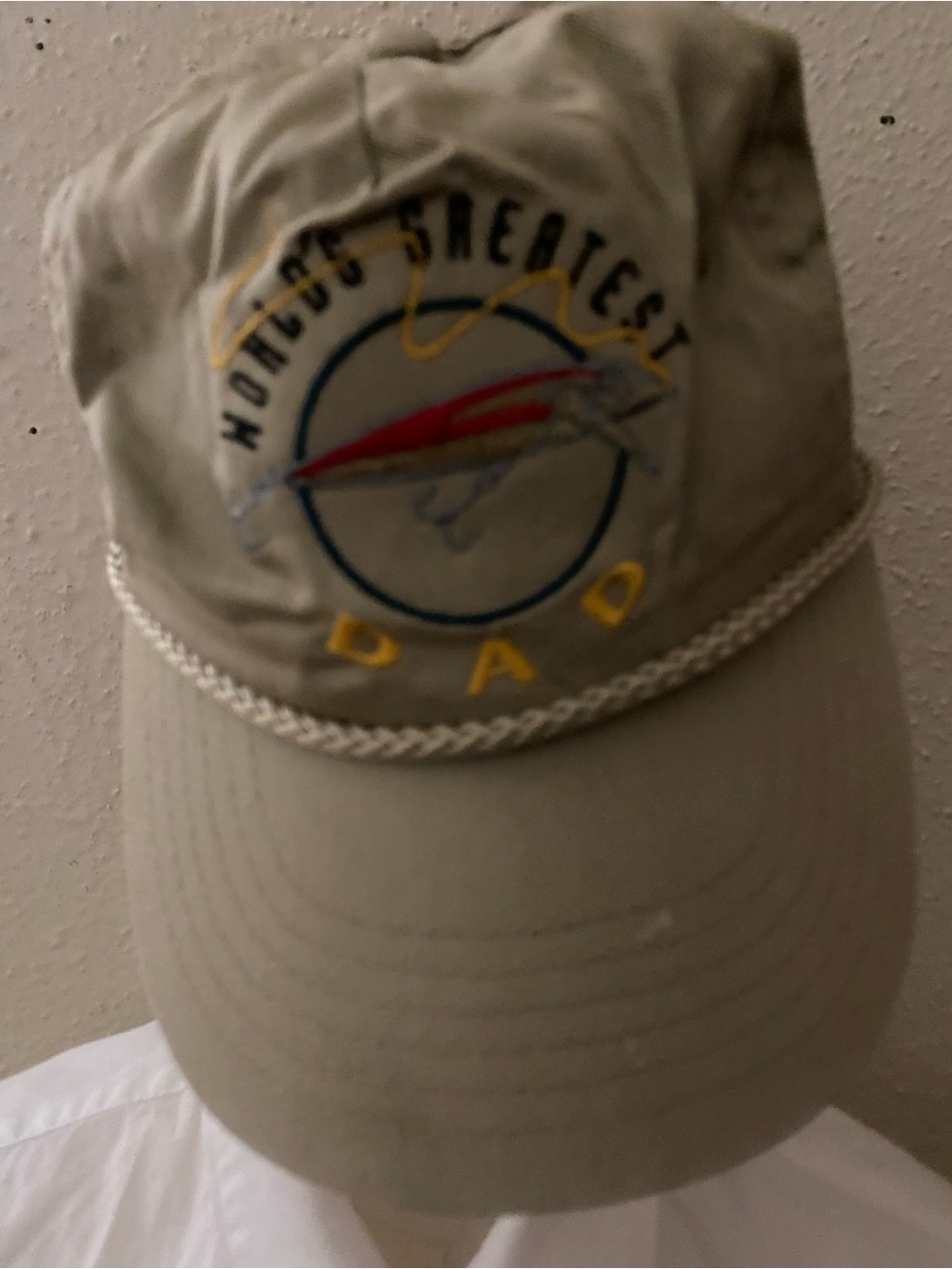 Dads vintage Beige Baseball Cap with Embroidered Plane Design